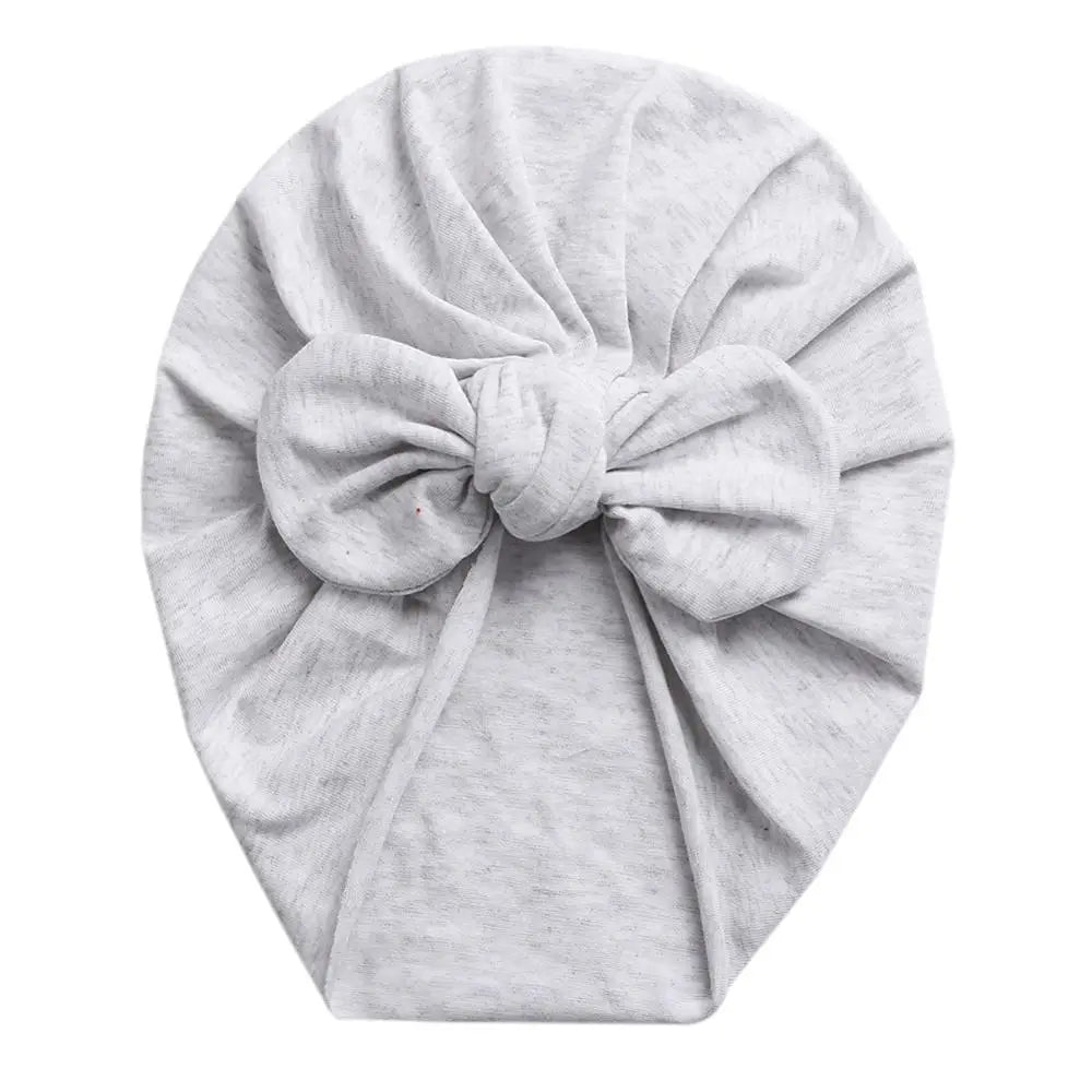 Solid Baby Cotton Beanies Cute Bear Ear Bowknot Turban Hats Sweet Soft 0-4T Elastic Caps for Newborn Baby Boy Girls Headwraps