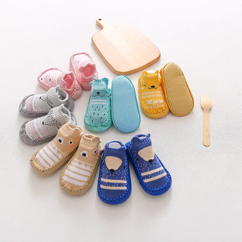 0-24M New born Baby Socks With Rubber Soles Infant Baby Girls Boys Shoes Spring Autumn Baby Floor Socks Anti Slip Soft Sole Sock