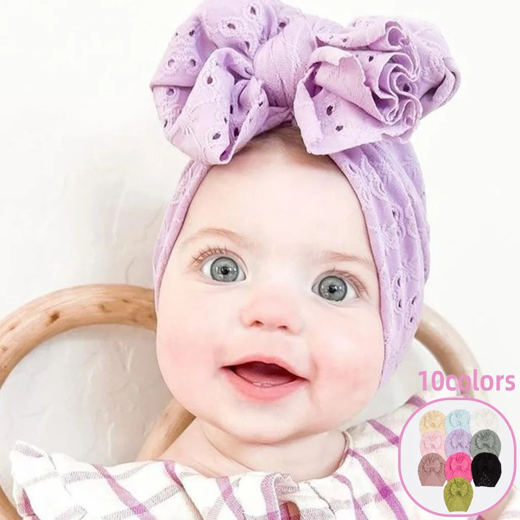 1 Pieces Children Baby Hat Kids Summer Thin Mesh Bowknot Cap Newborn Girls Photography Props Modis Beanie Turban Infant Props