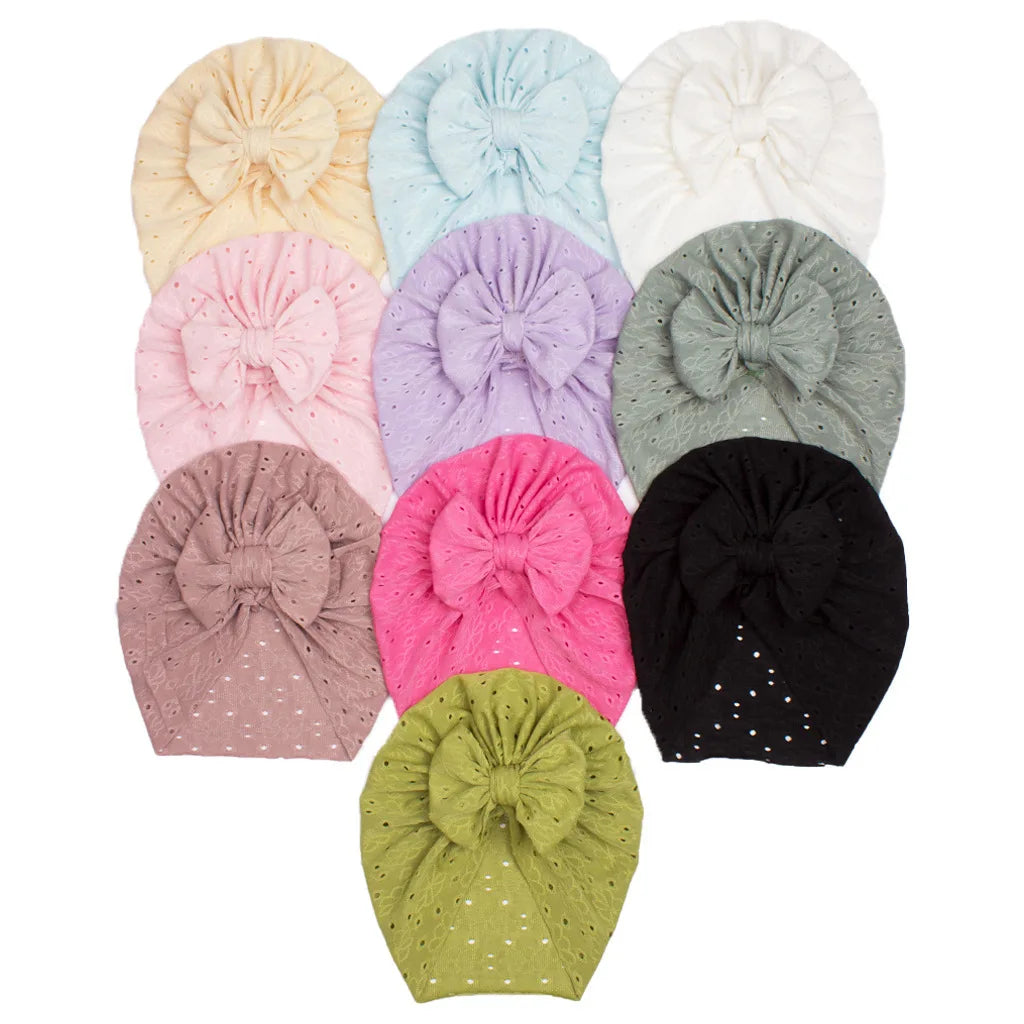 1 Pieces Children Baby Hat Kids Summer Thin Mesh Bowknot Cap Newborn Girls Photography Props Modis Beanie Turban Infant Props