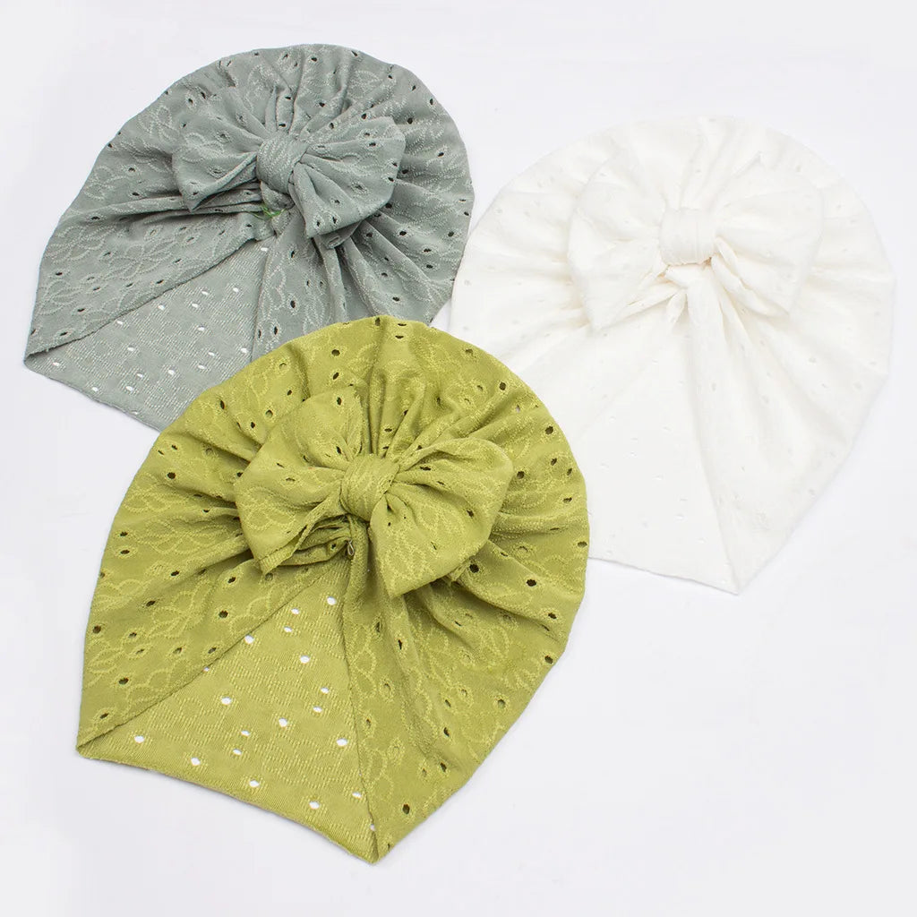 1 Pieces Children Baby Hat Kids Summer Thin Mesh Bowknot Cap Newborn Girls Photography Props Modis Beanie Turban Infant Props