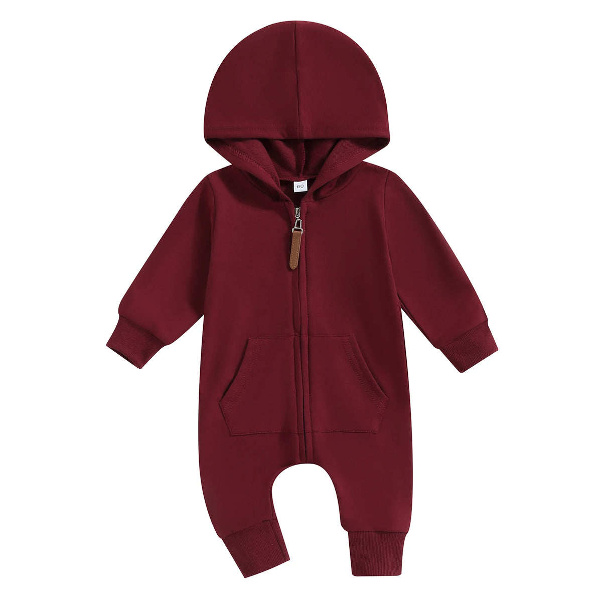 Citgeett Autumn Infant Baby Boys Girls Fall Jumpsuits Long Sleeve Solid Color Zipper Hooded Rompers Outfit
