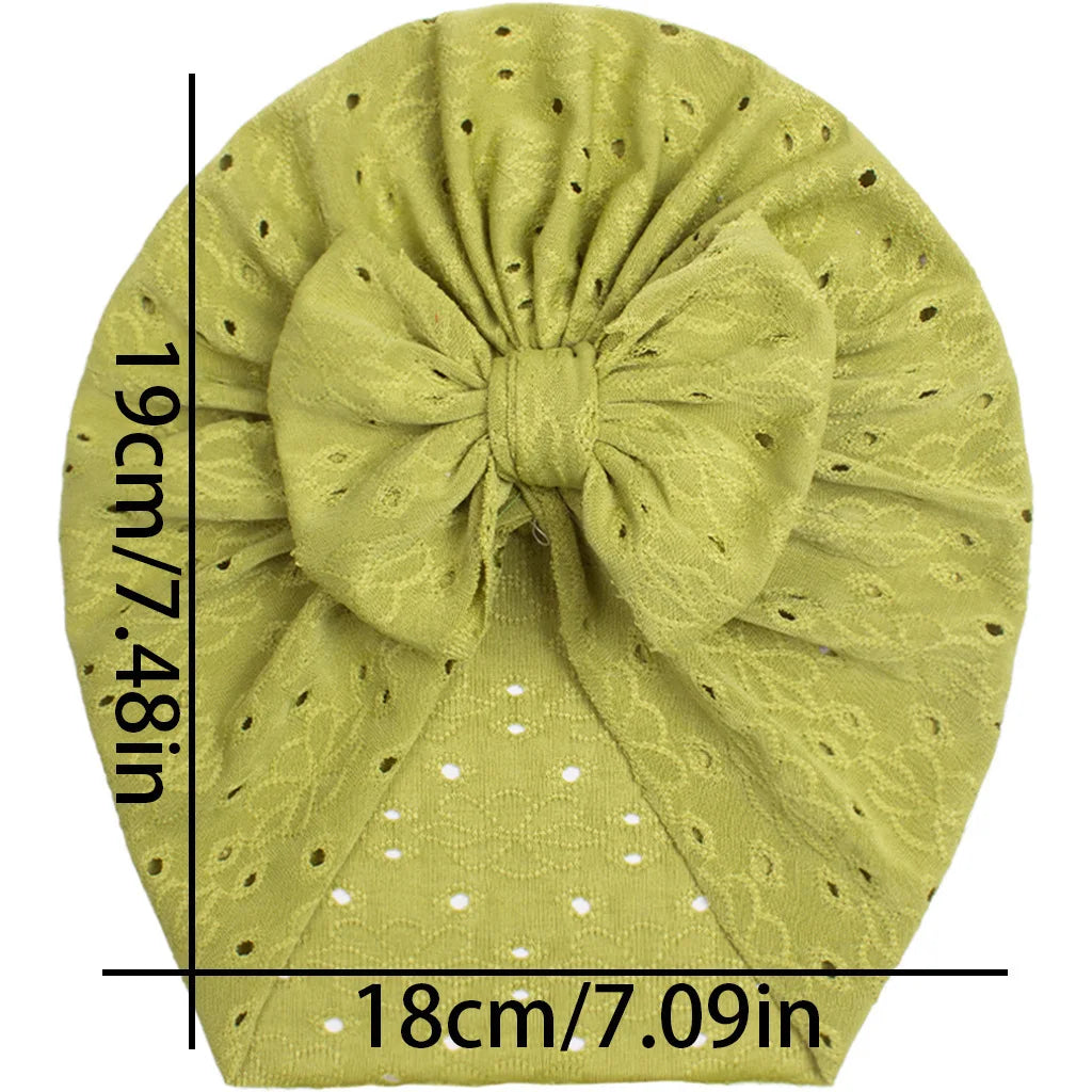 1 Pieces Children Baby Hat Kids Summer Thin Mesh Bowknot Cap Newborn Girls Photography Props Modis Beanie Turban Infant Props